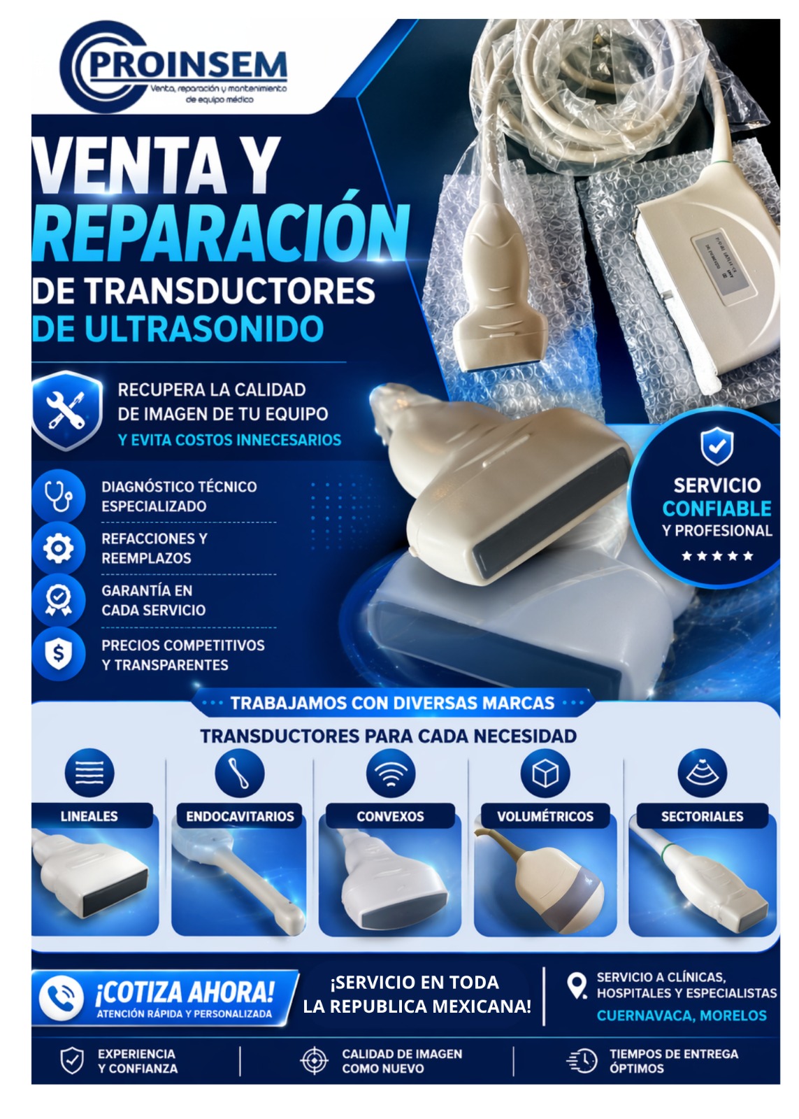 Transductores de Ultrasonido Multimarca